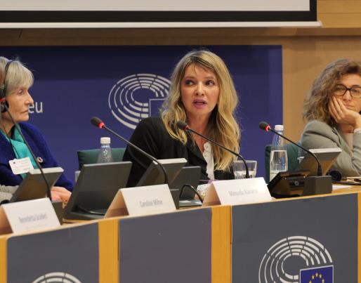 Anđelka Toto Ormuž speaking at the European Parliament