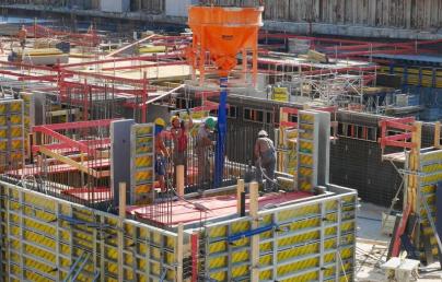 Workers on construction site