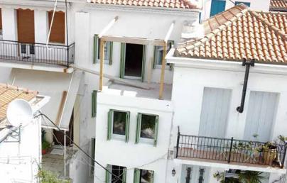 The house in Skopelos being renovated