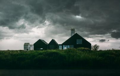 House in a stormy weather