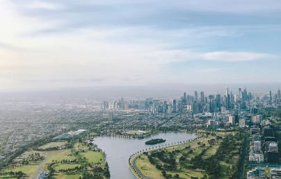 An areal view of Melbourne