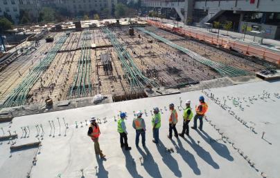 Workers at a construction site