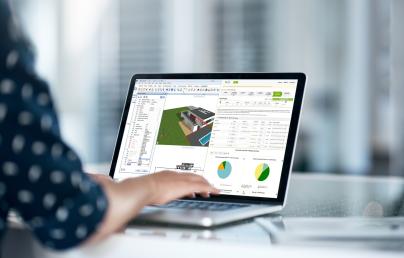 Architect using the integrated LCA solution in Allplan