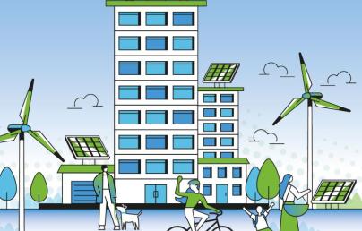 people walking in a sustainable city