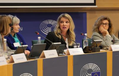 Anđelka Toto Ormuž speaking at the European Parliament