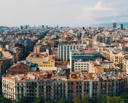 barcelona sagrada familia aerial city