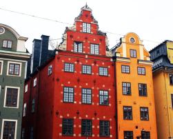 buildings row houses facades