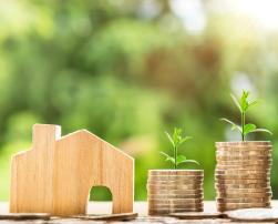 Illustration of money investments for sustainable buildings