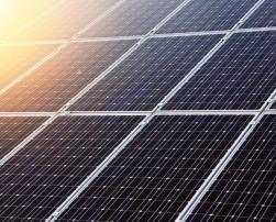 Solar panel with sun light