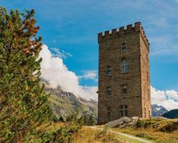 Historic tower in the mountains