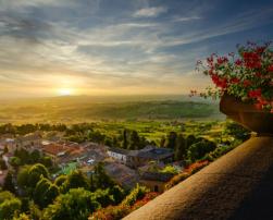 Overview from terrace of Romagna, Italy