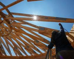 A round 'hurricane resistant' house under construction in Mexico Beach - also built to more sustainable standards than usual.