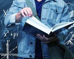 Learning, boy reading a book