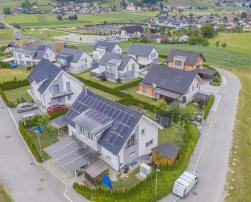 houses countryside town photovoltaic panels