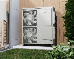 Heat pump outside home