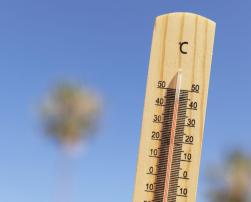 Thermometer showing very high temperature