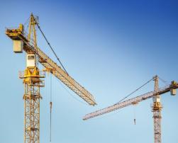 Cranes on construction site