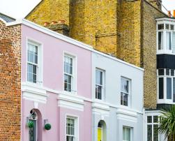 facades rows residential buildings