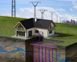 Illustration of geothermal heat pump