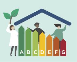 Illustration for energy performance ratings of a building