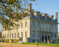Exterior view of Kingston Lacy country house in Dorset