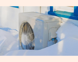 Heat pump snow