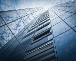 skyscraper with glass facade