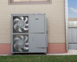 Heat pump outside home 