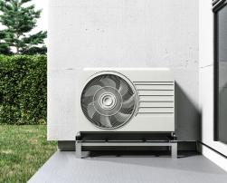 Heat pump outside home