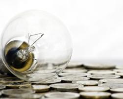 Light bulb on coins