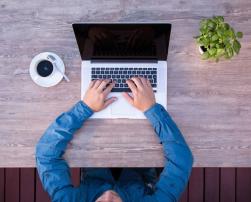 Man working on laptop