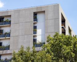 Building architecture with trees