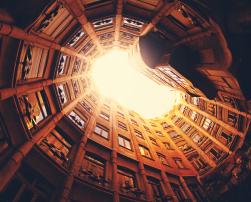 Low angle photography of a circular building