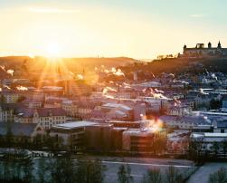 Sunbeams on a city