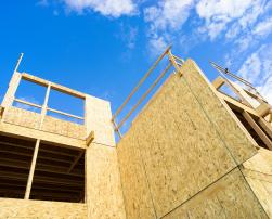 A wooden scaffolding