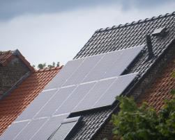 Photovoltaic panels on a roof