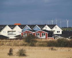 Houses and wind turbines