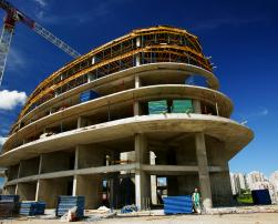 Unfinished grey concrete building