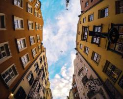 Yellow buildings