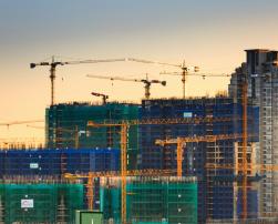 Cranes and high rise buildings