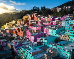 colorful houses in Bogota