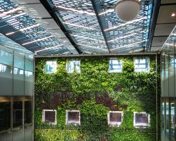 A green facade