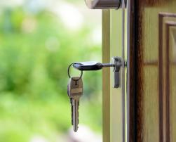 A key in a keyhole