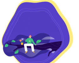 A man sitting on a log