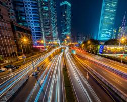 A city during night time