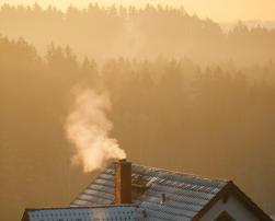 Smoke coming out from a chimney