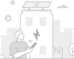 A graphic of a plus energy building