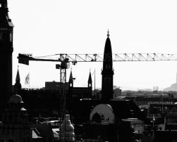 city ​​with old and new buildings