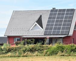 solar panels in a roof