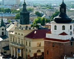 Bird's-eye view of a city in Poland